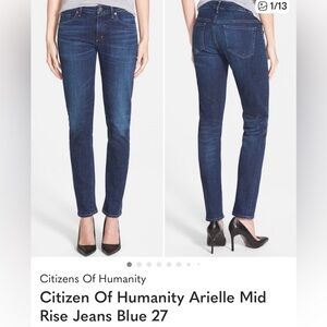 Citizens of Humanity Arielle Midrise Skinny Jeans Medium Dark Wash Denim